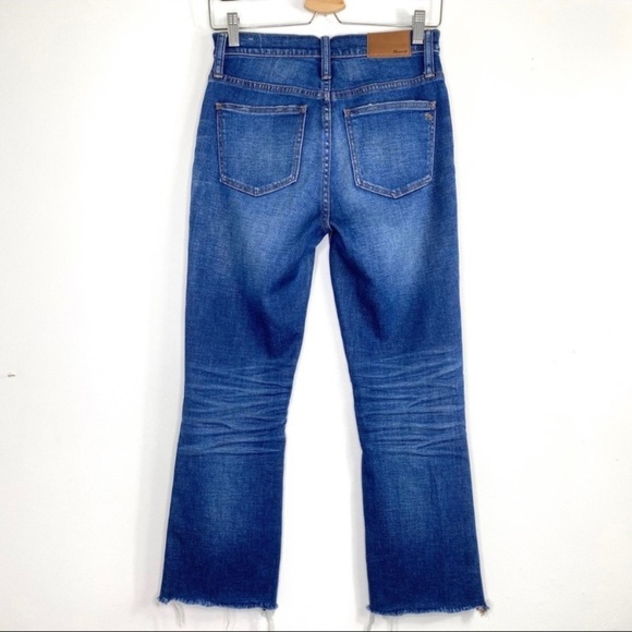 Madewell Cali Demi Boot High Rise Crop Legs Jeans Unpatched Edition Raw Hem - Picture 5 of 10